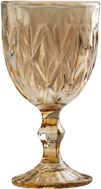 Copa dorada de cristal tallado ámbar