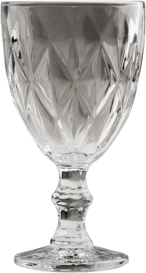 Copa transparente de cristal tallado
