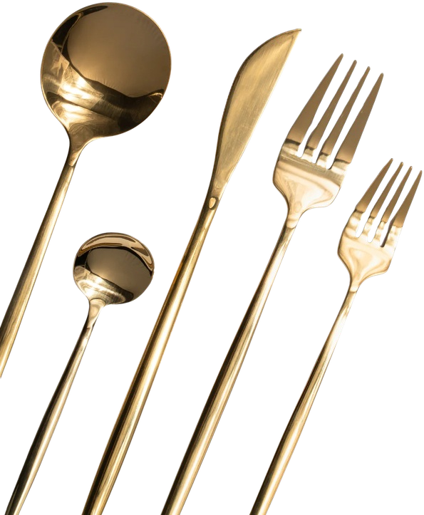 Cubiertos dorados