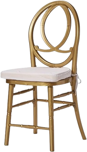 Silla Phoenix dorada con cojín