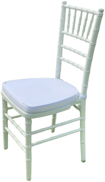 Silla Tiffany blanca con cojín